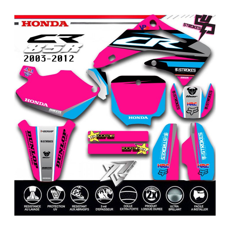 HONDA 85CR PINK 4 STROKES Graphics 2003-2012 by decografix.