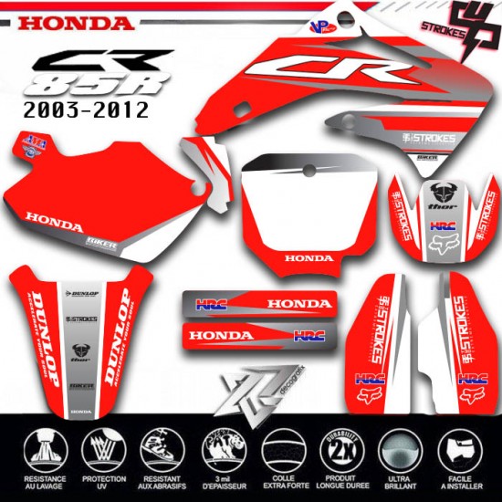 HONDA 85CR RED 4 STROKES Graphics 2003-2012 by decografix.