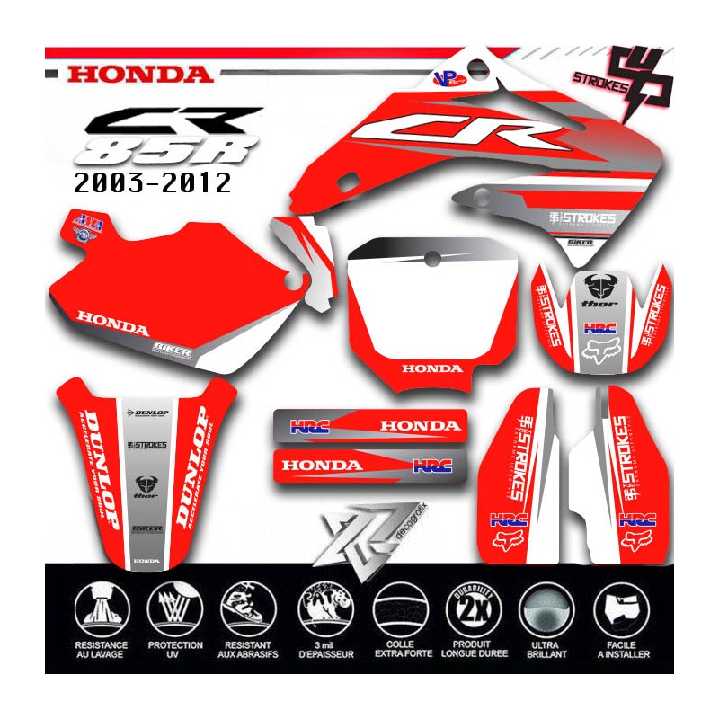 HONDA 85CR RED 4 STROKES Graphics 2003-2012 by decografix.