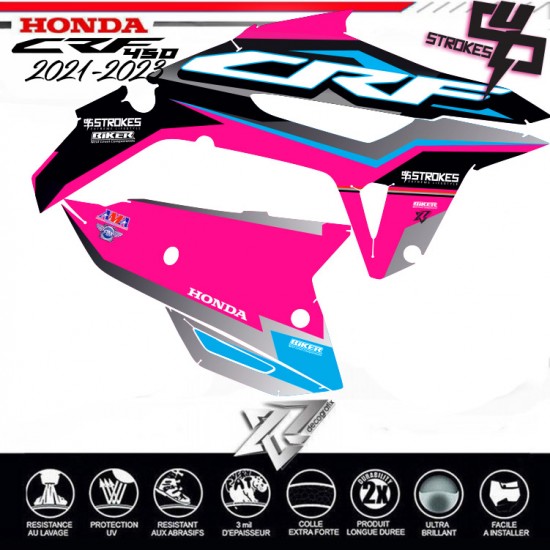 ROSA 4 STROKES Grafik kit für HONDA 450CRF 2021-2022-2023