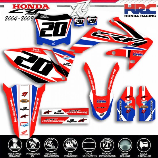 Grafik kit für HONDA 250CRF  2004-2009 TEAM HRC von decografix.