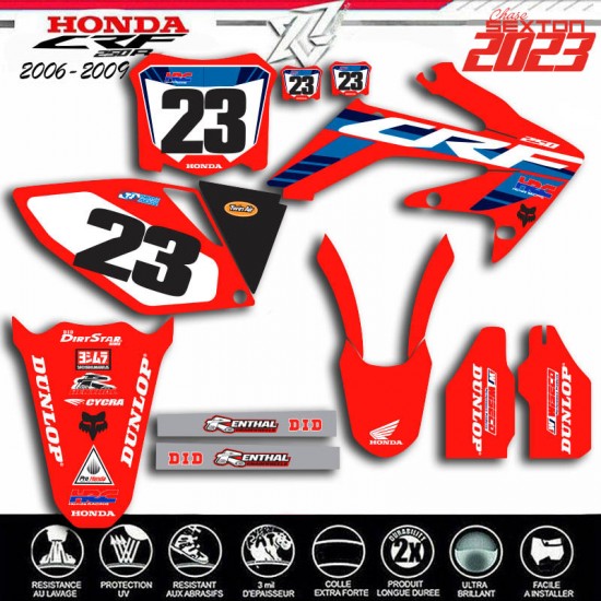 Chase SEXTON 2023 HONDA CRF250 Decals kit 2004-2009 by decografix.
