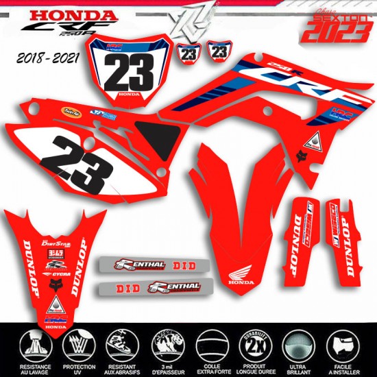 Grafik kit für HONDA 250CRF 2018-2021 Chase SEXTON 2023 von decografix.