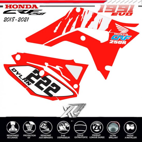 Grafik kit für HONDA 250CRF 1991 REPLICA 2018-2021
