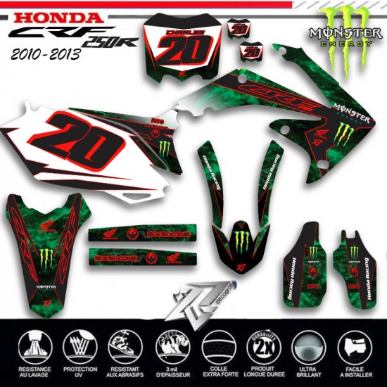 Monster HONDA CRF250 Decals kit 2010-2013 by decografix.
