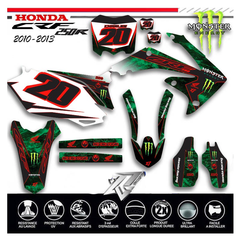 Monster HONDA CRF250 Decals kit 2010-2013 by decografix.