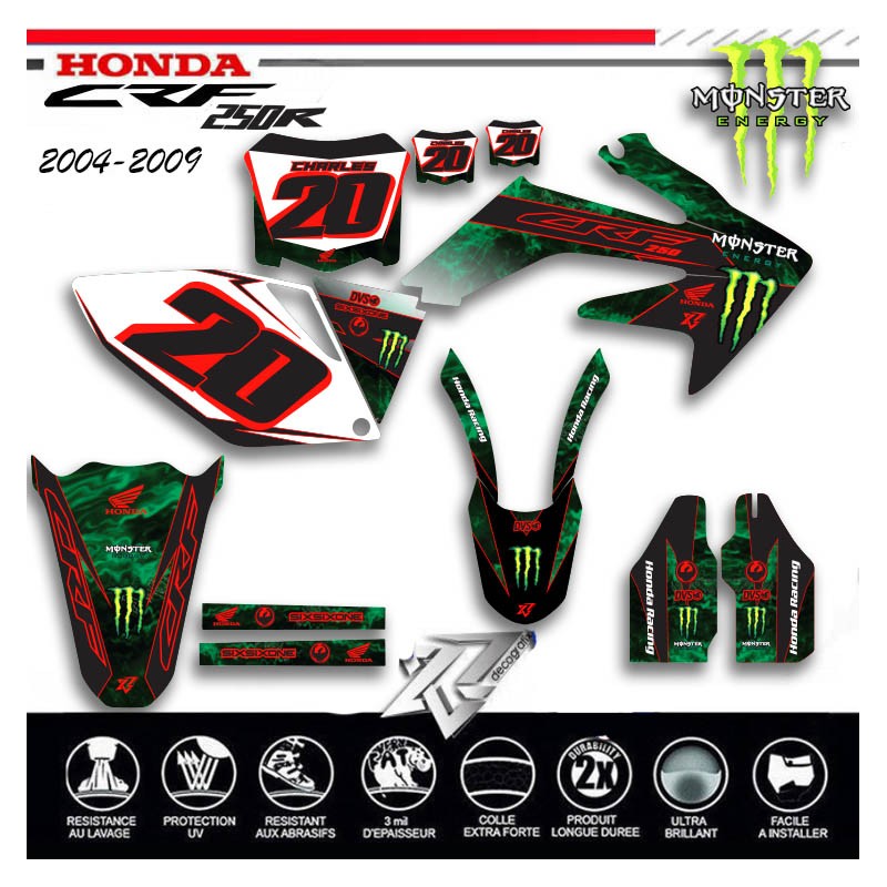 Grafik kit für HONDA 250CRF  2004-2009 Monster von decografix.