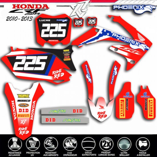 PHOENIX HONDA CRF250 Decals kit 2010-2013 by decografix.