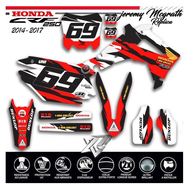 Grafik kit für HONDA 250CRF 2014-2017 jeremy mcgrath von decografix.