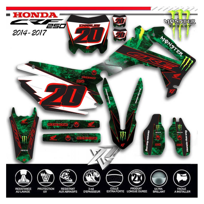 MONSTER ENERGY HONDA CRF250 Decals kit 2014-2017 by decopgrafix.