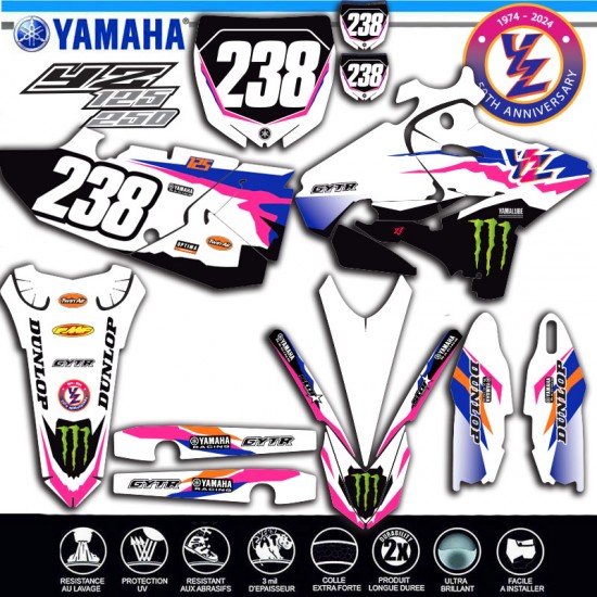 Dekorationsset für Motorradaufkleber YAMAHA YZ125 2015-2021 OEM STYLE