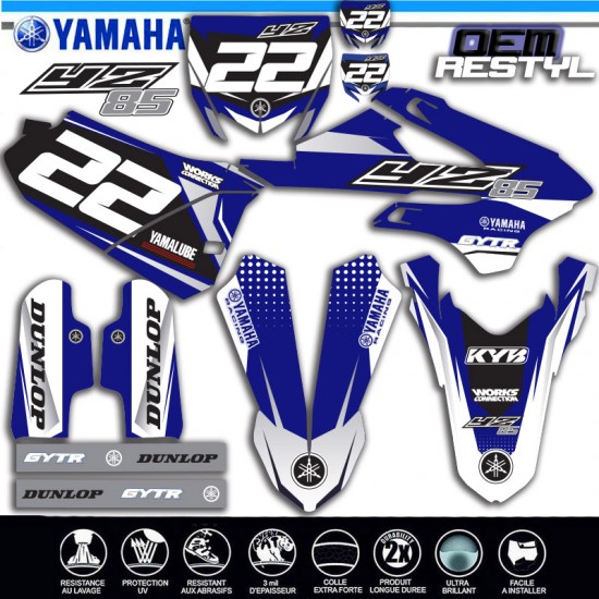 Grafik-Kit für Yamaha YZ85 2022-2024 originelle Dekoration von decografix.