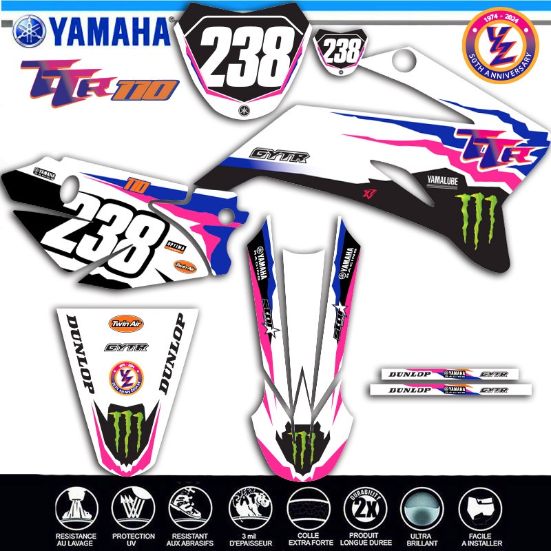 FULL YAMAHA TTR 110 50 years anniversary Decals kit by Decografix.