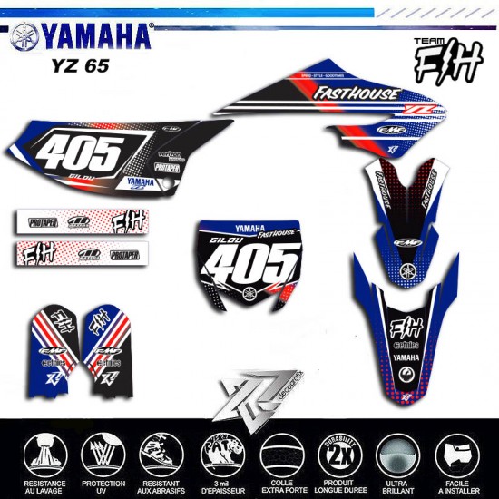 GRAPHIC KIT YAMAHA YZ 65 TEAM FASTHOUSE  by décigrafix.