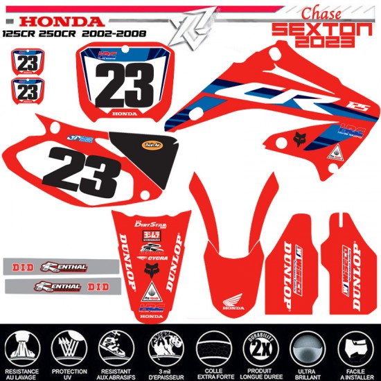 HONDA SEXTON Grafik kit für HONDA 125 CR 2002-2008  von decografix.