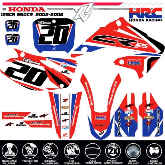 Grafik kit für HONDA 125CR 250CR 2002-2008 TEAM HRC von decografix.