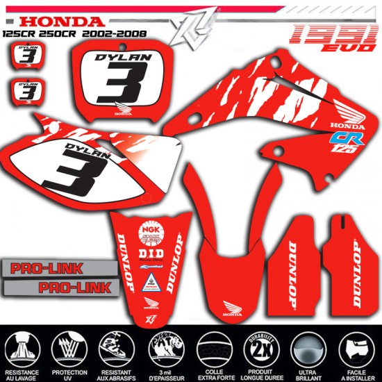 Grafik kit für HONDA 125CR 250CR 2002-2008 1991REPLICA von decografix.