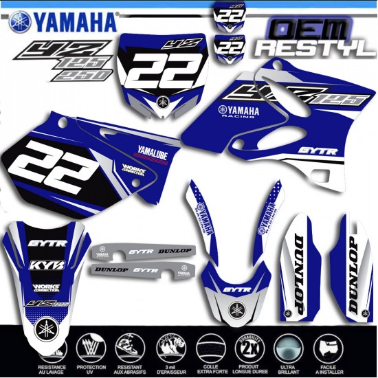Decals kit YAMAHA YZ 125 YZ 250 2006-2014 OEM STYLE by decografix.