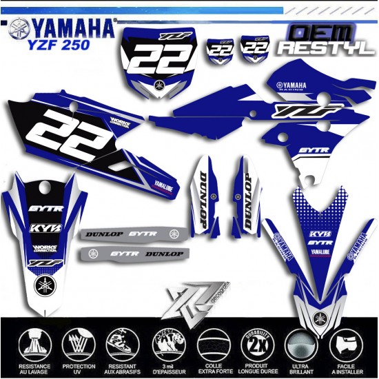 Decals kit YAMAHA YZF 250 YZF 450 2014-2018 OEM STYLE by decografix.