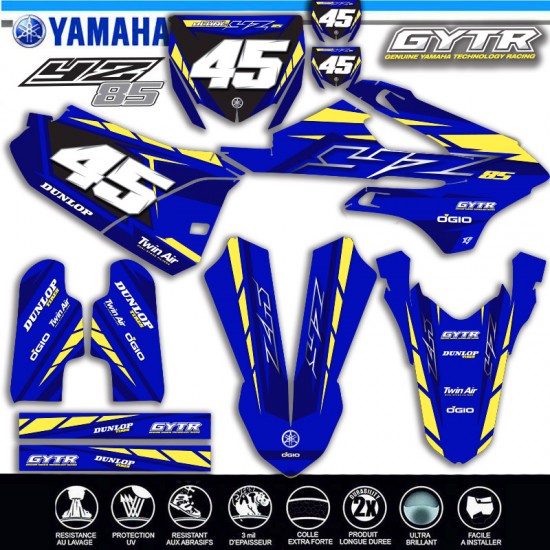 Grafik-Kit für Yamaha YZ85 2022-2024 GYTR von Decografix