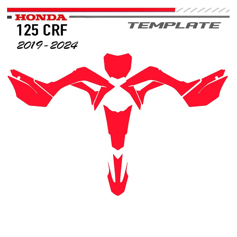 CRF 125 2019-2014 HONDA Motocross-Vektormodell TEMPLATE von Decografix