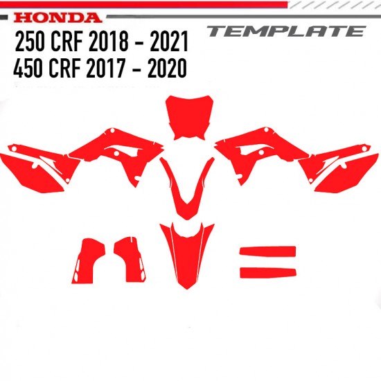 TEMPLATE CRF250 2018-2021 450CRF 2017-2020 HONDA HONDA Motocross Template by Decografix.
