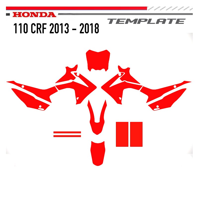 TEMPLATE  CRF 110 2013-2018 HONDA  Motocross-Vektormodell TEMPLATE von Decografix.