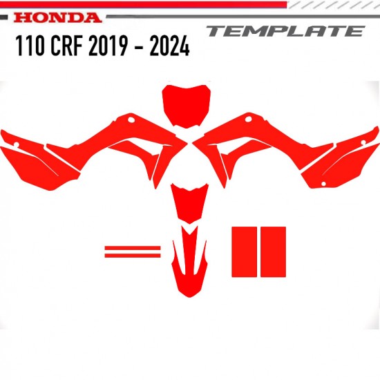TEMPLATE CRF 110 2019-2024 HONDA Motocross-Vektormodell TEMPLATE von Decografix.
