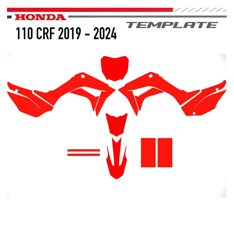 TEMPLATE CRF 110 2019-2024 HONDA Motocross-Vektormodell TEMPLATE von Decografix.