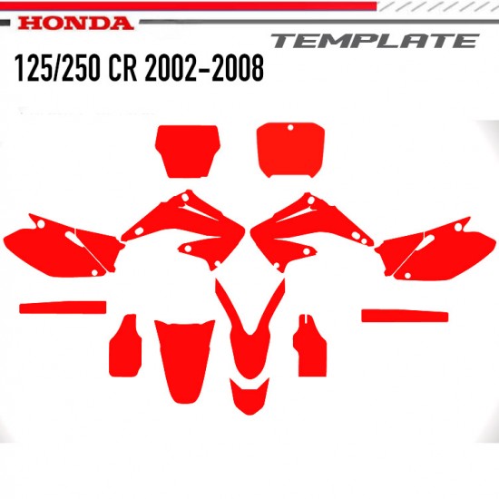 TEMPLATE CR 125 CR 250 2002-2008 HONDA Motocross-Vektormodell TEMPLATE von Decografix.