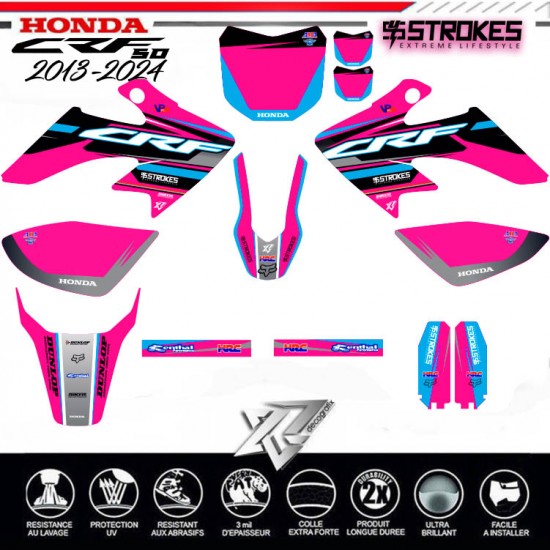 Motorrad-Dekorationsaufkleber HONDA 50CRF TEAM 4-STOKES 2024 Decografix