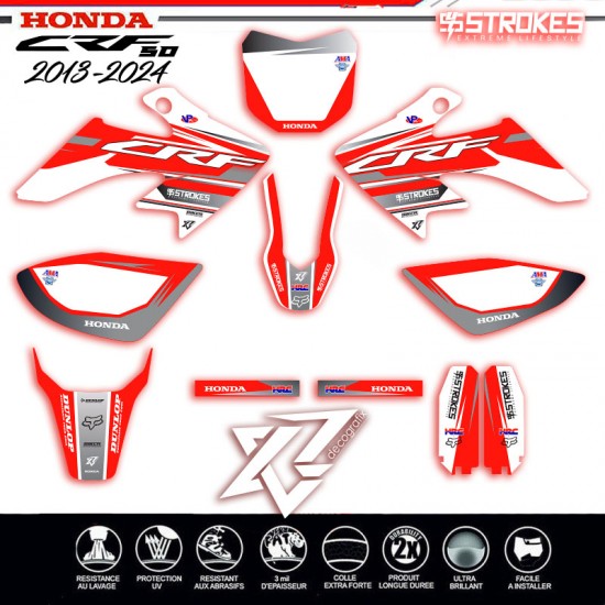 HONDA 50 CRF TEAM 4STOKES RED DECALS KIT 2024