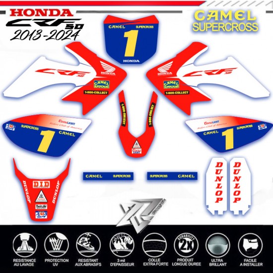 copy of Motorrad-Dekorationsaufkleber HONDA 50 CRF TEAM 4-STOKES ROSA 2024