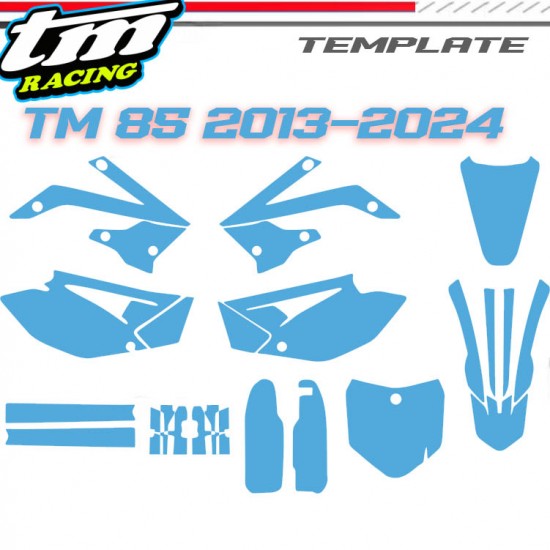TEMPLATE TM85 2013-2024 Motocross-Vektormodell TEMPLATE decografix.fr