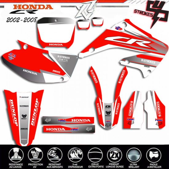 Graphic kit for HONDA CR125 CR250 4STOKES grey 2002-2008 by décografix.