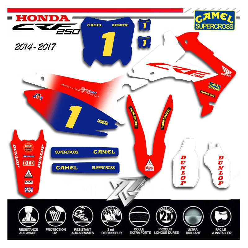 CAMEL supercross HONDA CRF250 Decals kit 2014-2017 by décografix.