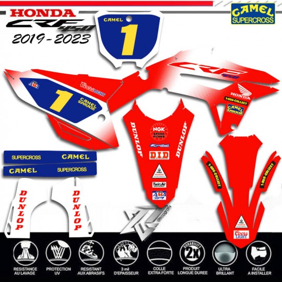 KIT DECO HONDA CAMEL supercross CRF450 2021-2022-2023-2024 par décografix.