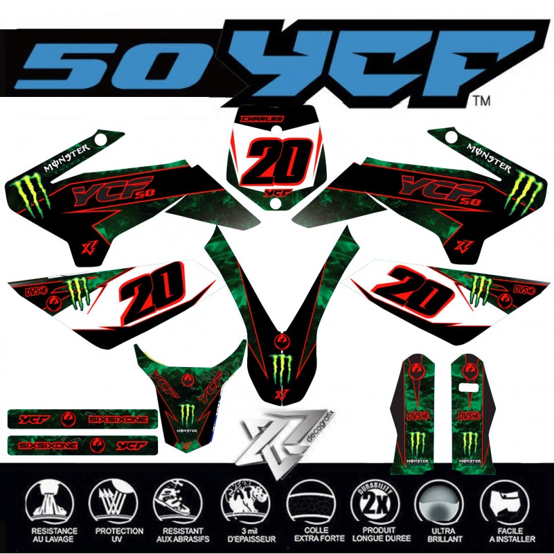 copy of YCF50 MONSTER ENERGY DECALS KIT 2020-2021
