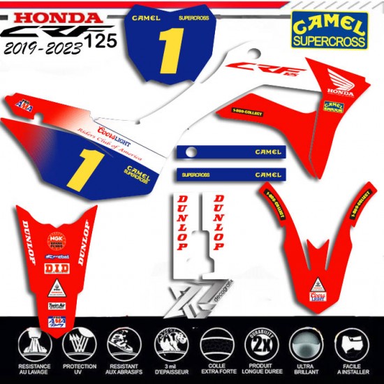 HONDA 125CRF CAMEL supercross Graphics 2019-2023 by decografix.