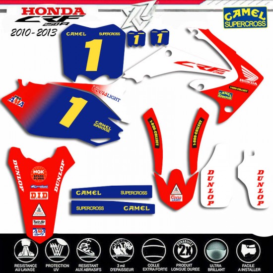 Grafik kit für HONDA 250CRF 2010-2013 CAMEL SUPERCROSS von decografix.