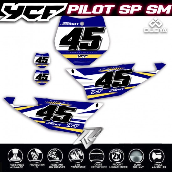 Startnummer Motocross YCF PILOT SP SM DUBYA