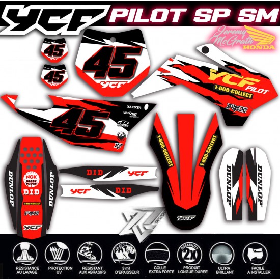 Grafik kit für YCF PILOT SP SM Jeremy McGrath Decografix Motorraddekoration