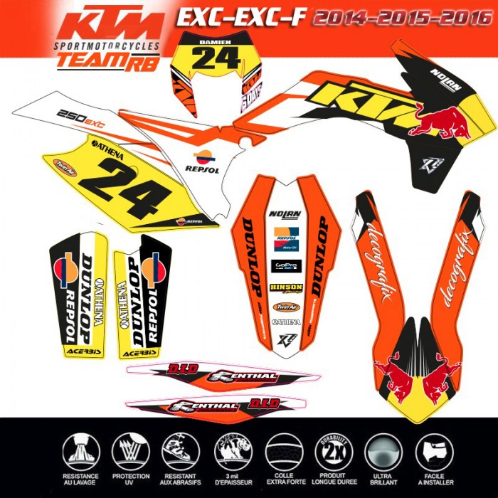 KTM EXC 125-250-300-450 Red BUll