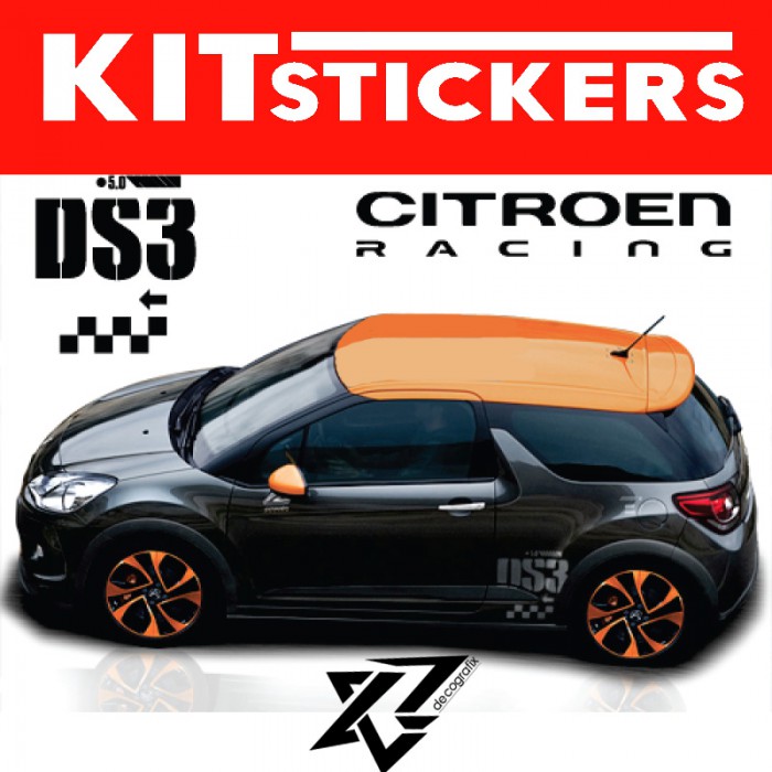 Kit stickers Citroen DS3 - Rouge