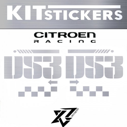 Kit stickers Citroen DS3 - Alu Brossé