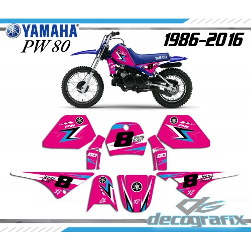 Rosa Deko-Set für MOTOCROSS YAMAHA PW80