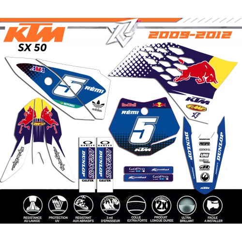 KIT DECO KTM 50SX TEAM KTM RED BULL 2009-2010-2011-2012