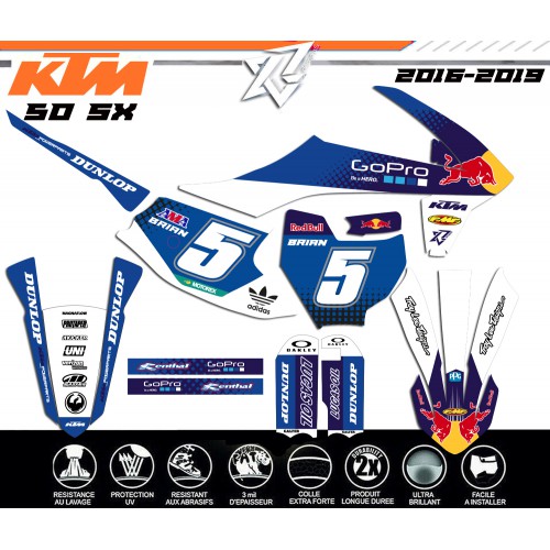 KIT DECO KTM SX50 50SX TEAM KTM 2016-2017-2018-2019 decografix