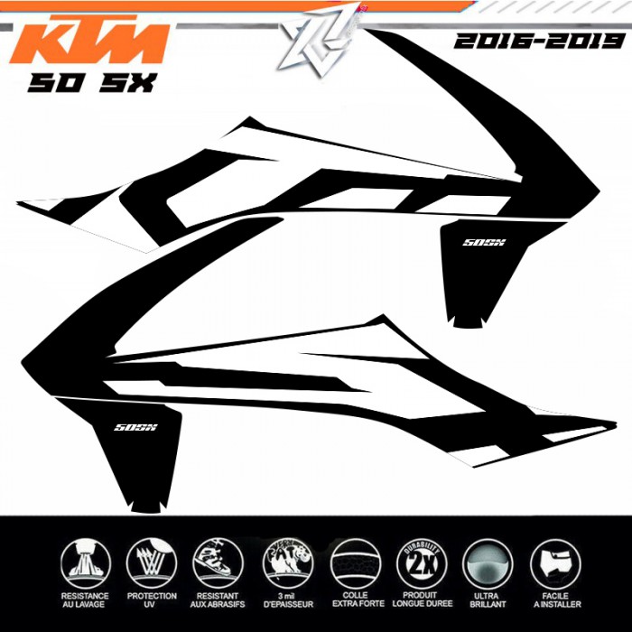 KIT DECO KTM SX 50 50SX NOIR OEM 2016-2017-2018-2019 decografix