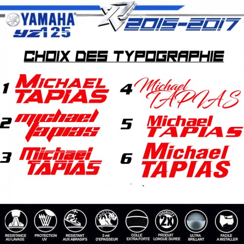 KITDECO YAMAHA 125-YZ TEAM  2015-2016-2017 Decografix